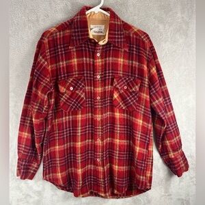 VINTAGE DELUXE TARLETON Red Plaid Button Up Shirt Large